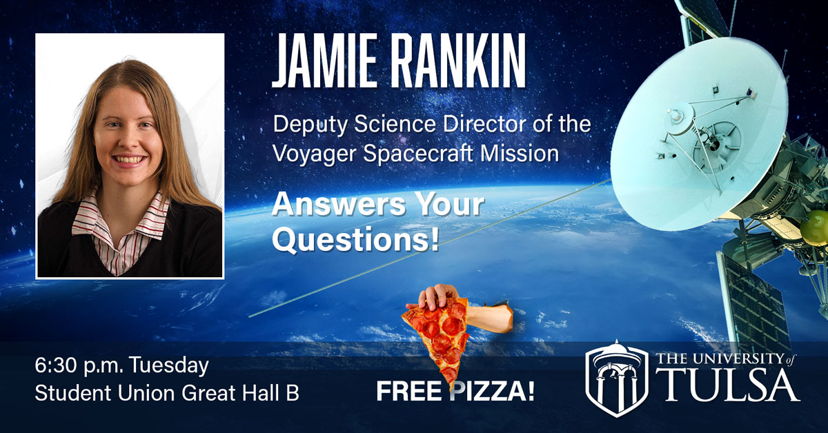 Join TU’s Physics Journal Club this Tuesday (11/8) to discuss “Voyagers to the Stars” with special guest Jamie Rankin, the deputy science director of the Voyager Spacecraft Mission. Free 🍕 will be provided!

#utulsa #tulsa #physics #space