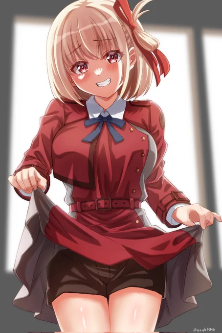 たきなぁ、これ借りてるよ?(1/2)#リコリコ※下のツイートに借りてない恥ずかしい差分を貼ります。 