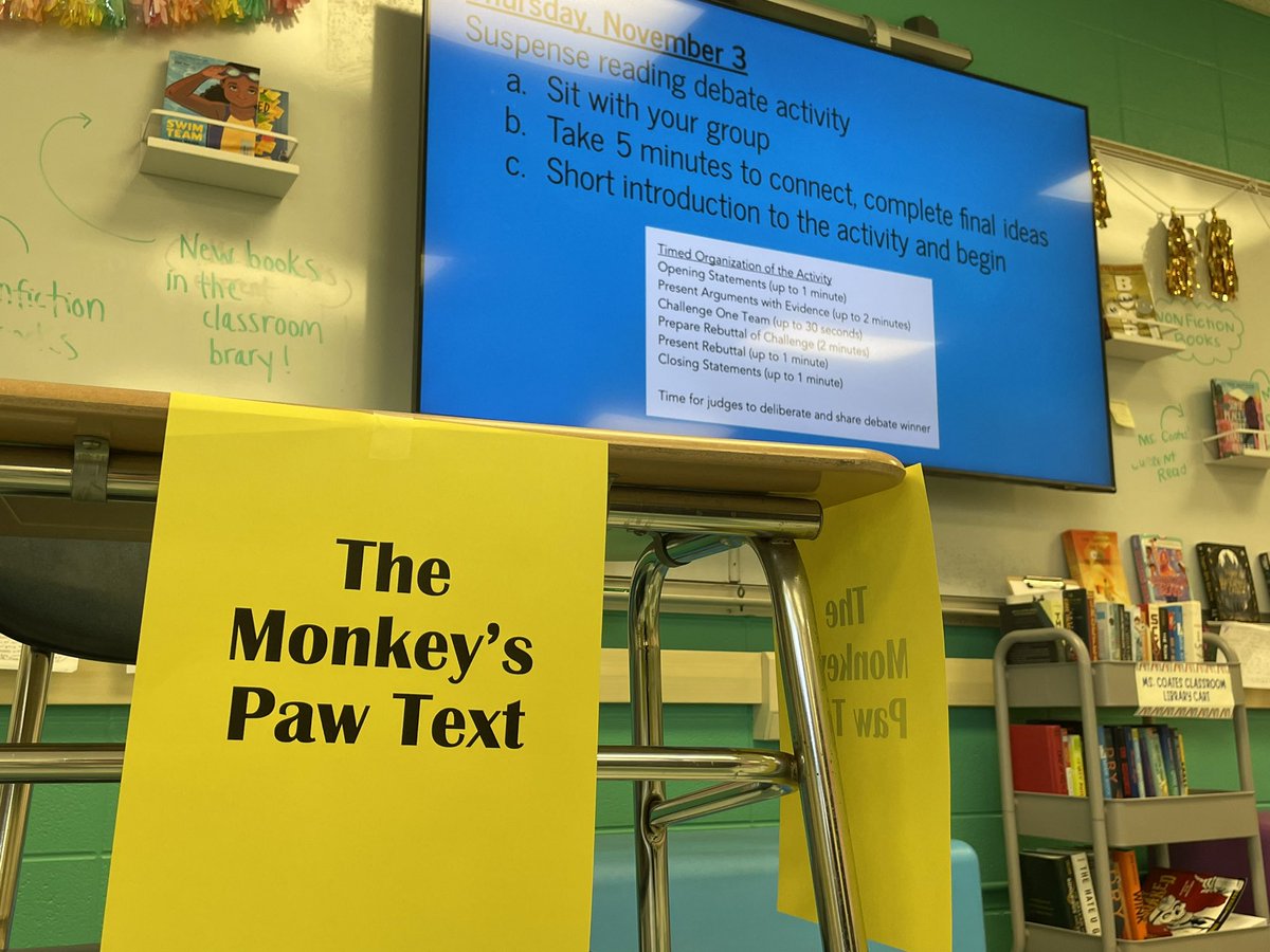 A debate to wrap up the suspenseful short story unit. Students used claims, evidence &amp; analysis in their opening statements, arguments, challenges, rebuttals &amp; closing statements. A British accent, too. Critical thinking in disguise! <a href="/HawkWolf39/">Highcrest/WJHS</a> <a href="/ncte/">National Council of Teachers of English (NCTE)</a> <a href="/cultofpedagogy/">Cult of Pedagogy</a> <a href="/edutopia/">edutopia</a>