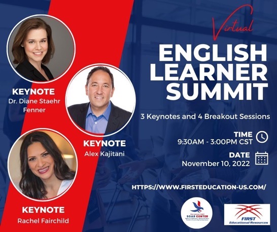 Excited to keynote @1stEdResources' English Learner Summit this week! Still time to register: firsteducation-us.com/el-summit #FirstSOAR #englishlearner #multilinguallearner @Greg