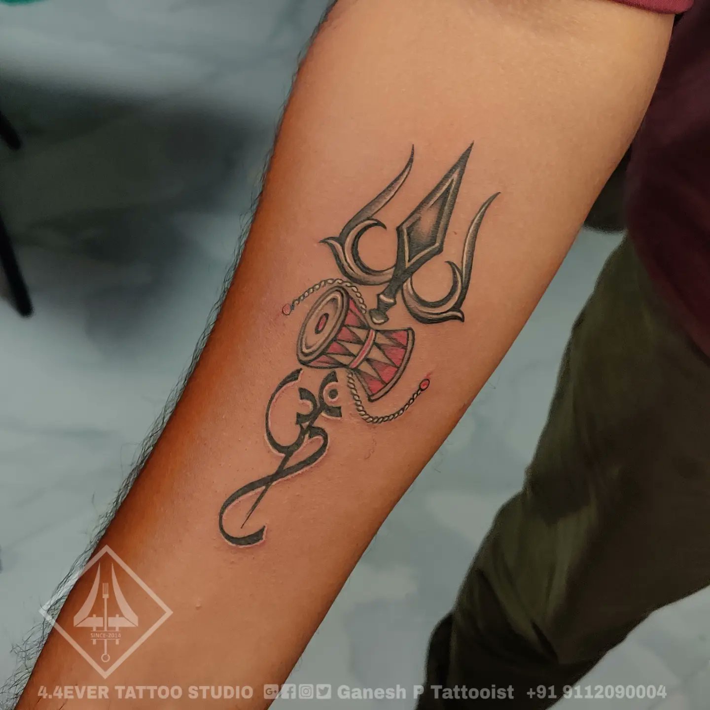 Tattoo uploaded by Ratan chaudhary  Trishul damru with mrutyunjay mantra  handband tattoo  Tattoodo