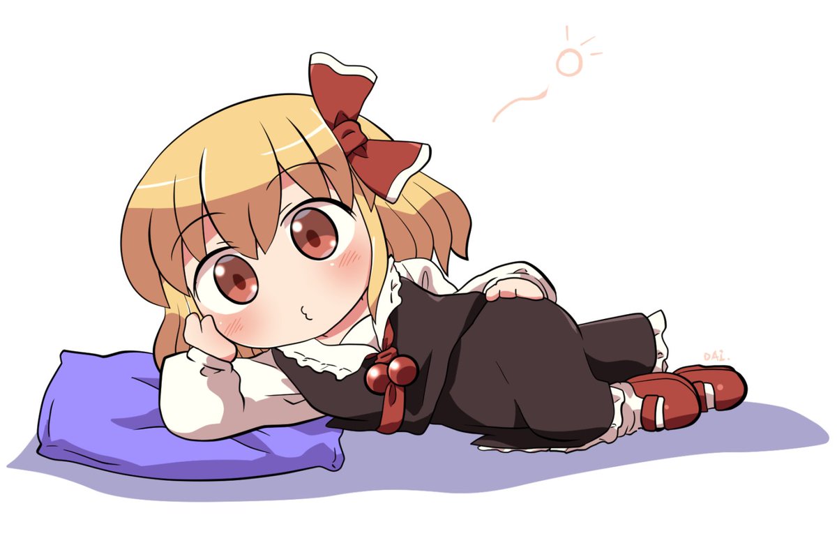 rumia 1girl blonde hair solo red eyes skirt shirt red footwear  illustration images