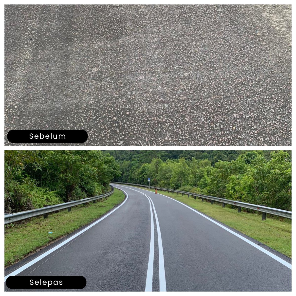 Kerja - kerja  Melapis Semula Permukaan Jalan (Regulate &amp; Overlay ) di Jalan Minda Talong Serta Lain-Lain Kerja Berkaitan di Daerah, Dungun telah siap sepenuhnya. 
<a href="/JKRMalaysia/">JKR Malaysia</a> <a href="/JKRTerengganu/">JKR Terengganu</a> 
<a href="/IrHjMdridzwan/">IrHjMdridzwan</a> 
<a href="/HasliJKR/">Hasli Ibrahim (Ir. Dr.)</a> 
<a href="/AlAzhar_JKR/">Al Azhar</a> 
<a href="/MisRuhaila/">Mis Ruhaila</a> <a href="/noorulasliza/">Noorul Asliza Mat Jusoh</a>