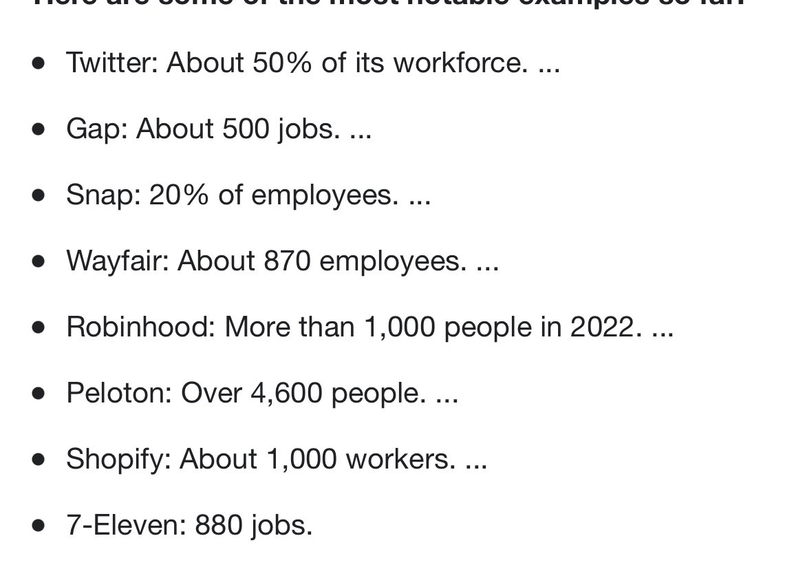 mrjroses's tweet photo. The list of companies that were impacted. Stay talking to your connections  and keep the door open for opportunities.. https://t.co/kQdMwqrXbU