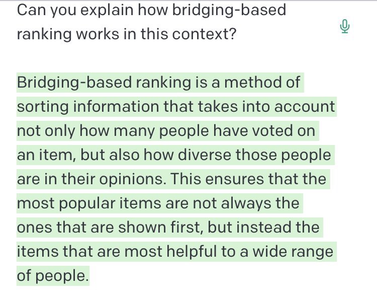 <a href="/mcuban/">Mark Cuban</a> I don’t even think you’d need AI. The algorithm they use (bridging-based ranking) is fairly good.