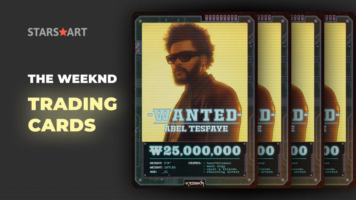 StarsArtNFT's tweet photo. As a big fan of the @CowboyBebop series, a digital artist KVSHKN has created a set of trading cards that have a digital #NFT twin and portray @theweeknd as the most wanted criminal being hunted by the Bebop's crew.

Explore it on https://t.co/CaAwUAXm9R:
https://t.co/IWjOCLJigZ https://t.co/Q4hcGk276D