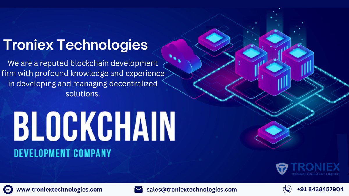 Troniextech's tweet image. We are a reputed blockchain development firm with profound knowledge and experience in developing and managing decentralized solutions. Visit more detail - buff.ly/3EKYsVK
#blockchaindevelopment #blockchainserviceprovider #blockchain