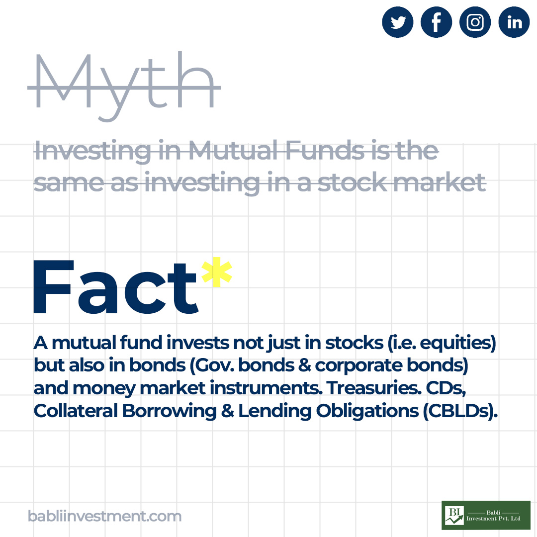 BabliInvestment's tweet photo. "Myth vs Fact? Here is a Fact - With Babli Investment's
financial advisory consultancy services you can now trade 
wisely.
Trade Wisely. Trade Babli. Contact us now."

#unlistedshares #unlistedstocks #babliinvestment #stocks #shares #unlistedmarket #investing https://t.co/Q2TEHTpTpg