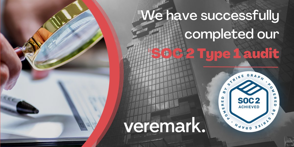 We’re excited to announce we’ve received our SOC 2® Type I report and have successfully passed a third-party audit.

#SOC2Type1certified #SOC2Type1compliant #veremarkcertification #veremarkdataprotection