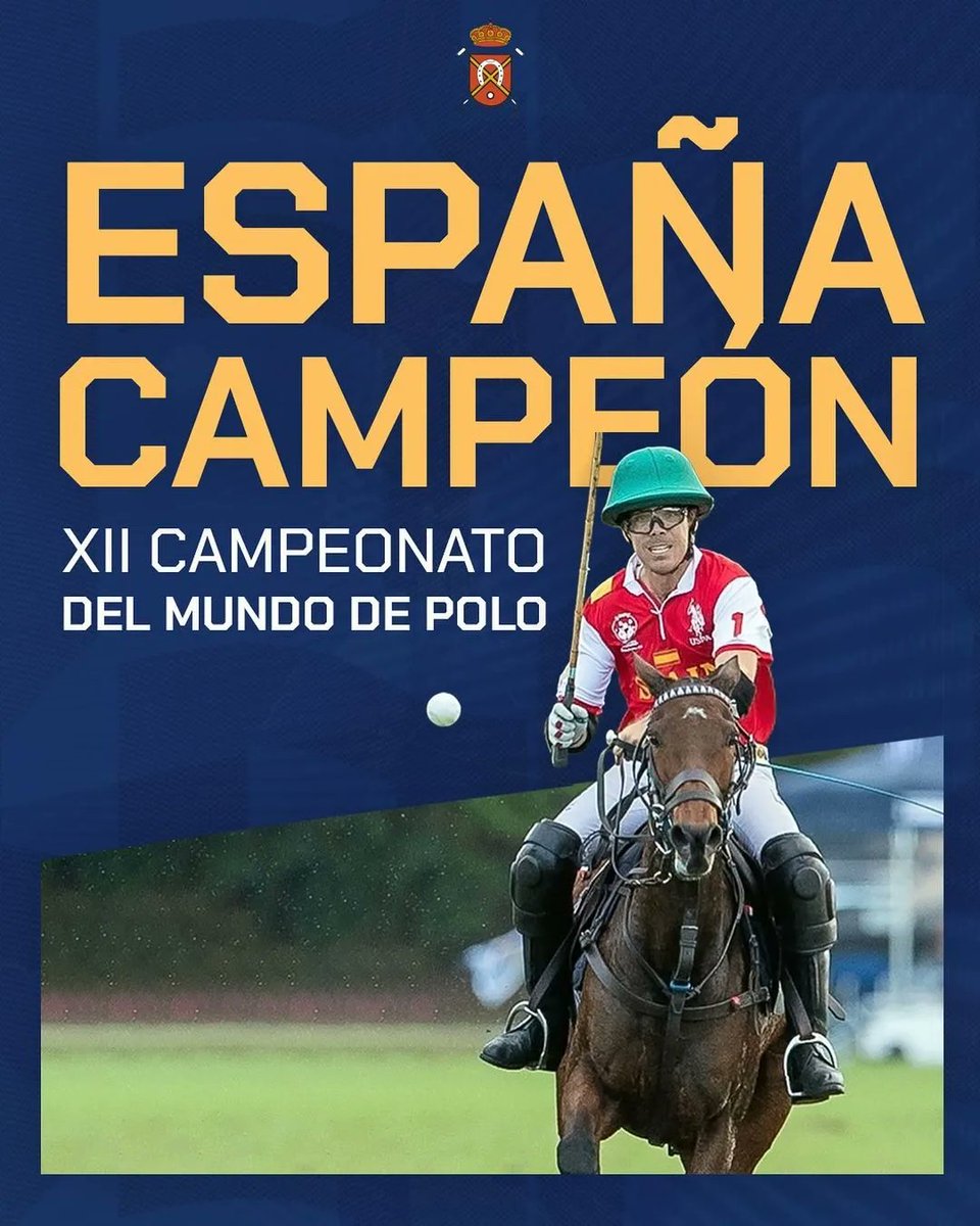 SantaMariaPoloC's tweet photo. ¡¡La selección española 🇪🇸 de polo campeona del Xl Campeonato del
Mundo de Polo!! 

Los jugadores Nicolás Álvarez, Luis Domecq, Nicolás Ruiz Guiñazú y Pelayo Berazadi consiguieron imponerse frente a Estados Unidos 11 a 10 goles.
¡¡ Impresionante gesta, enhorabuena a todos 🏆!! https://t.co/3SGaYt4hug