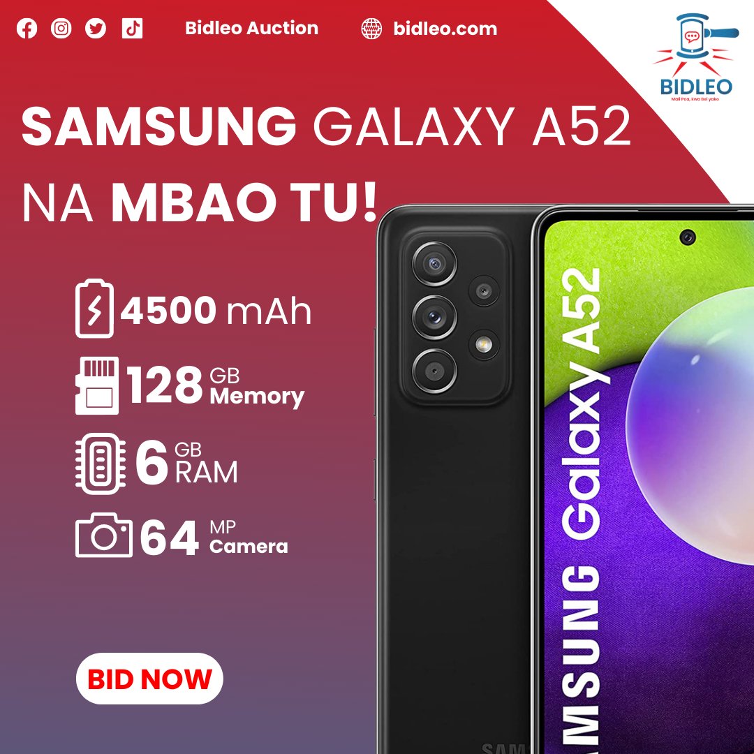 🗣️ MKUU 🗣️

Usitumie Kabambe na tuko Site 🤳
Stock ni brand New! ✅

Jishikie Tenje brand new na Mbao Tu! 🥳

Ni Simple 👏
Dial *483*899# or send 20 bob to paybill 33 75 75 with item and bid amount as the account number.

You can also bid online at👉bidleo.com
  #Bid