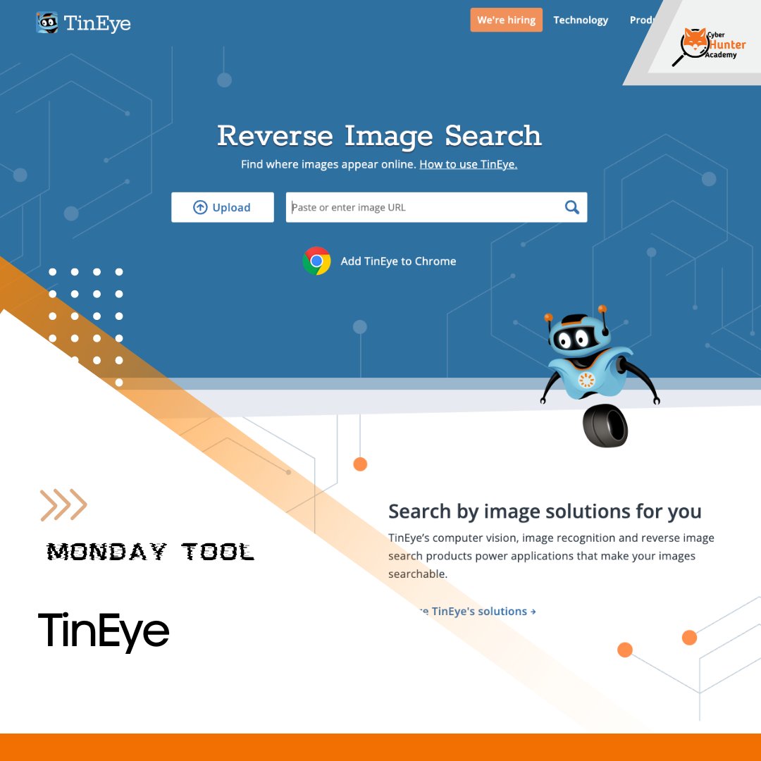 CyberHunterSec's tweet photo. 🔎 ¡Es lunes, y por tanto, toca otro Monday Tool! 🔎
Esta vez hablamos de Tineye
#mondaytool #tool #cybertool #herramienta #tutorial #cyberhunter https://t.co/KSUFUTg0AC