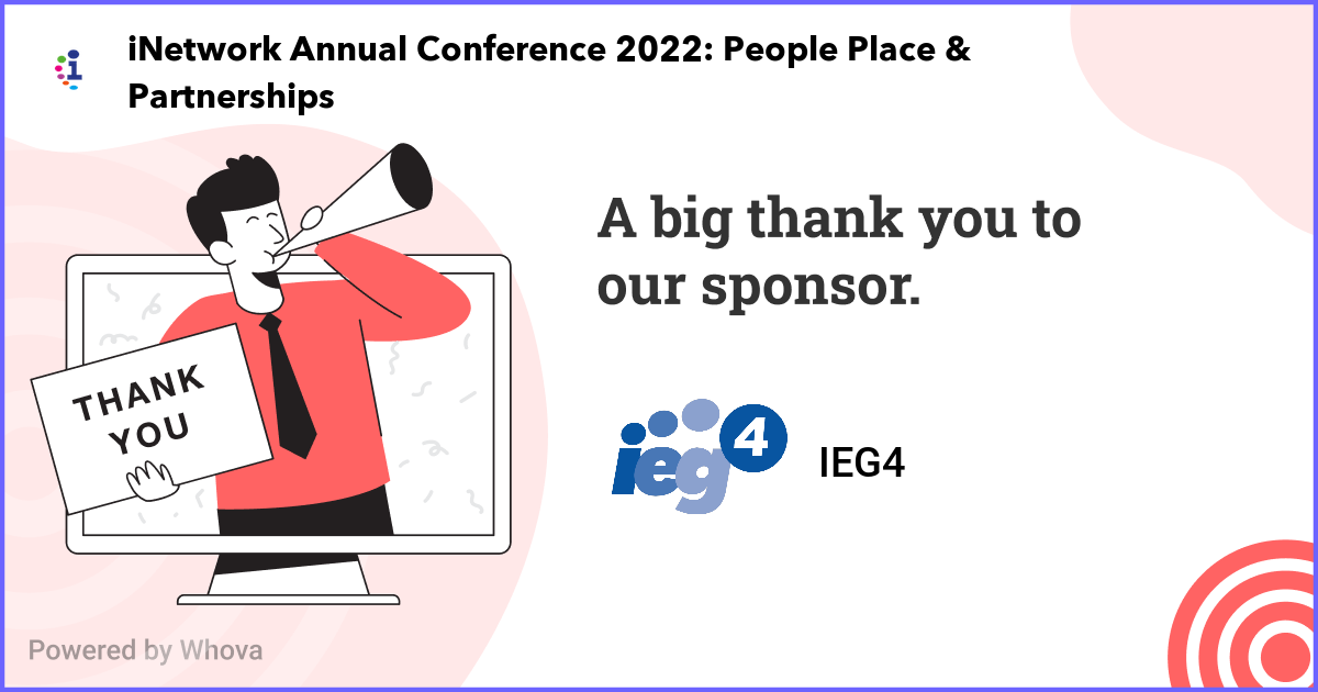 IEG4's tweet image. This week IEG4 join @theinetwork for their annual conference: #People, #Place &amp;amp; #Partnerships, online and in Manchester. Free to attend for #PublicSector workers. Register for the event at: bit.ly/3NG5i10 #iNetwork2022