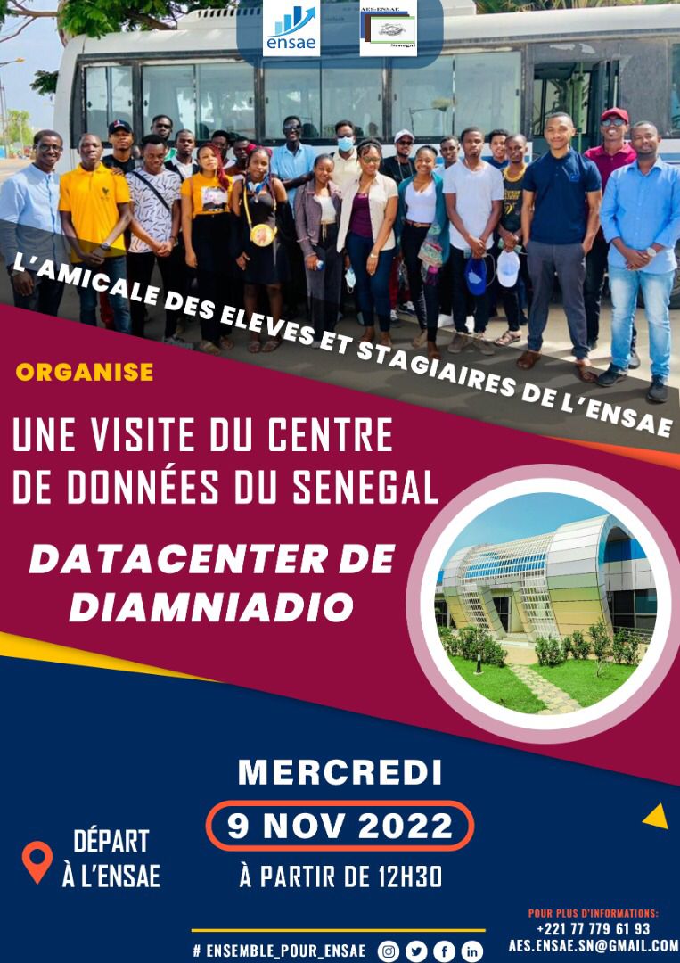 AesEnsae's tweet photo. L'amicale organise, ce mercredi 09 Novembre, une visite du centre de données (Datacenter) de Diamniadio. https://t.co/1aTfktStqm