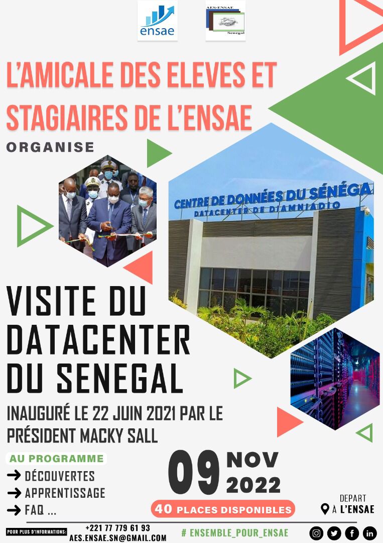 AesEnsae's tweet photo. L'amicale organise, ce mercredi 09 Novembre, une visite du centre de données (Datacenter) de Diamniadio. https://t.co/1aTfktStqm