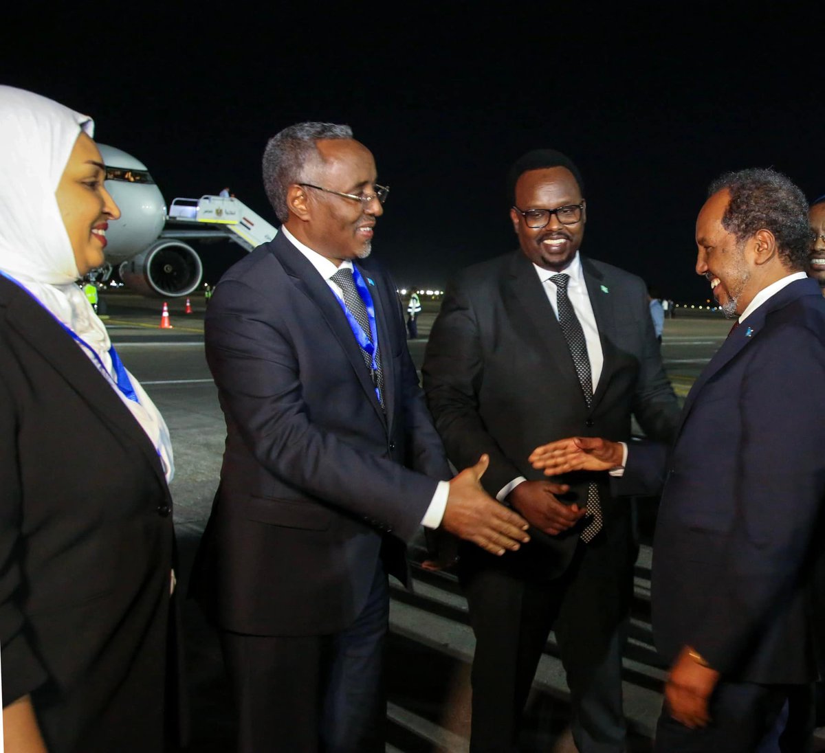 KhadijaMakhzumi's tweet photo. It's a unique opportunity to receive our President, H.E. Dr @HassanSMohamud at #SharmElSheikh for the 2022 UN Climate Change Conference (#COP27). #Somalia is affected by severe drought as a result of climate change and hopes to see tangible outcomes from this crucial gathering. https://t.co/0qlYl7ueqc