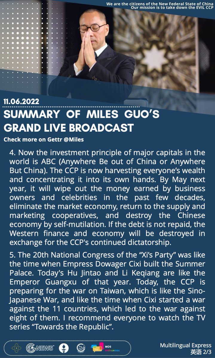 DCAtomy's tweet photo. 06Nov22 - Update from Miles
#xiparty #abcpolicy #wealthplundering https://t.co/t7XuBkk3Bh