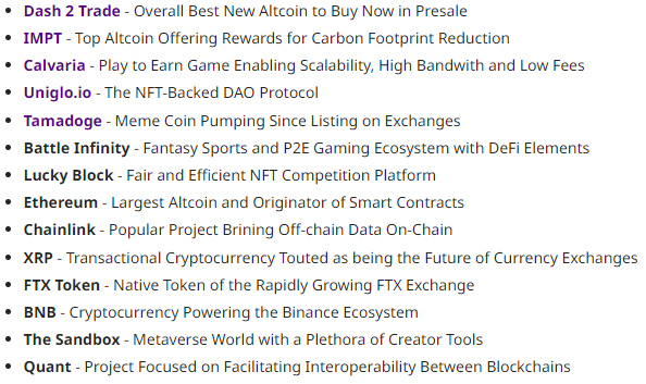 NewhamNuvei's tweet photo. Best #Altcoins to Buy in 2022, which ones are you buying? https://t.co/osH5pI5BjX