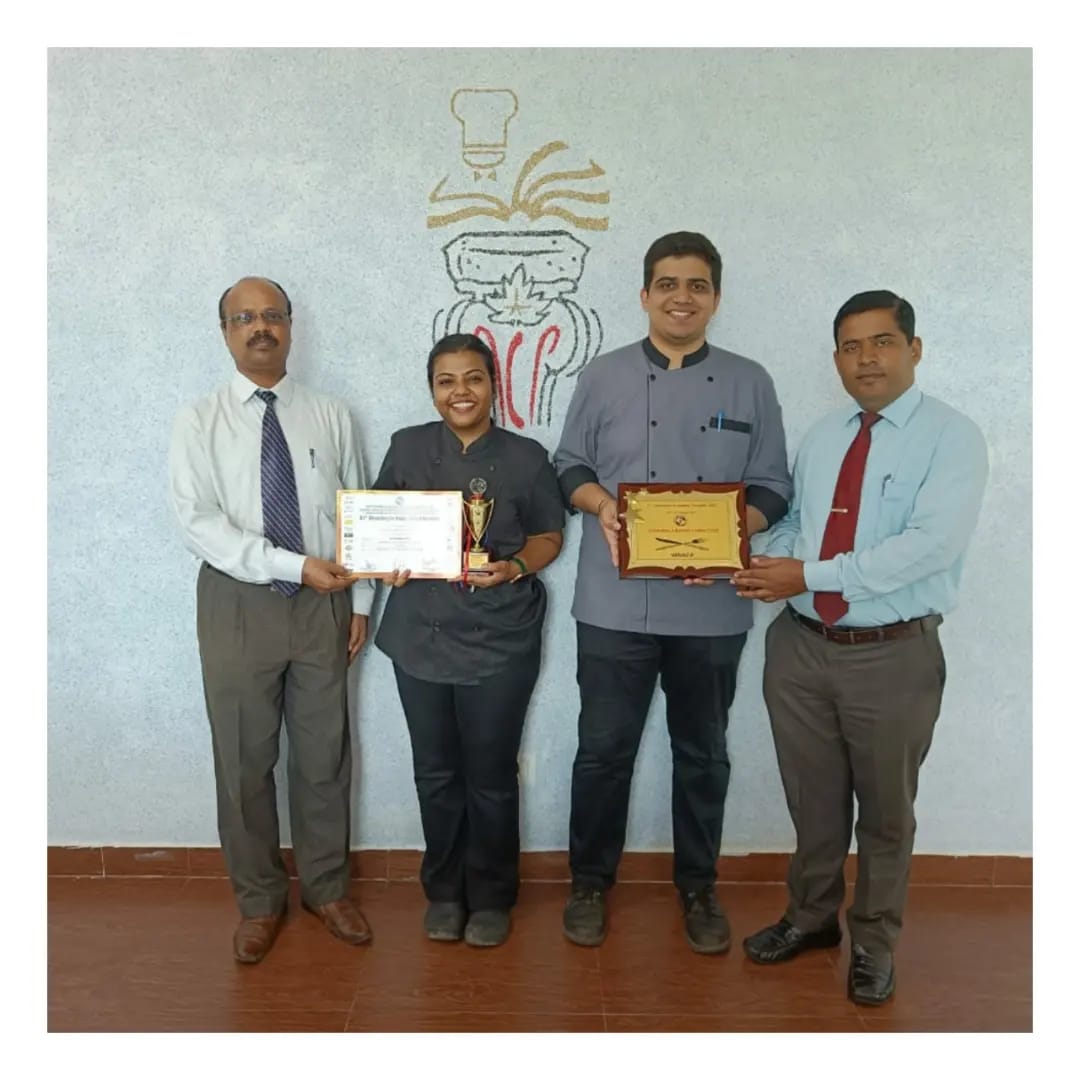 icitirupati's tweet photo. The participants of 21st Chandiwala Ensemble 2022, from Indian Culinary Institute, Tirupati, conveying their gratitude towards Taj Tirupati. 
Shri Manoj Mishra (GM Taj, Tirupati), Chef Bhaskar ( Executive Chef) and Mr Bhuvan Mudaliar( Food and Beverage Manager).
@gyanbhushan1 https://t.co/0M0mHFT4bW
