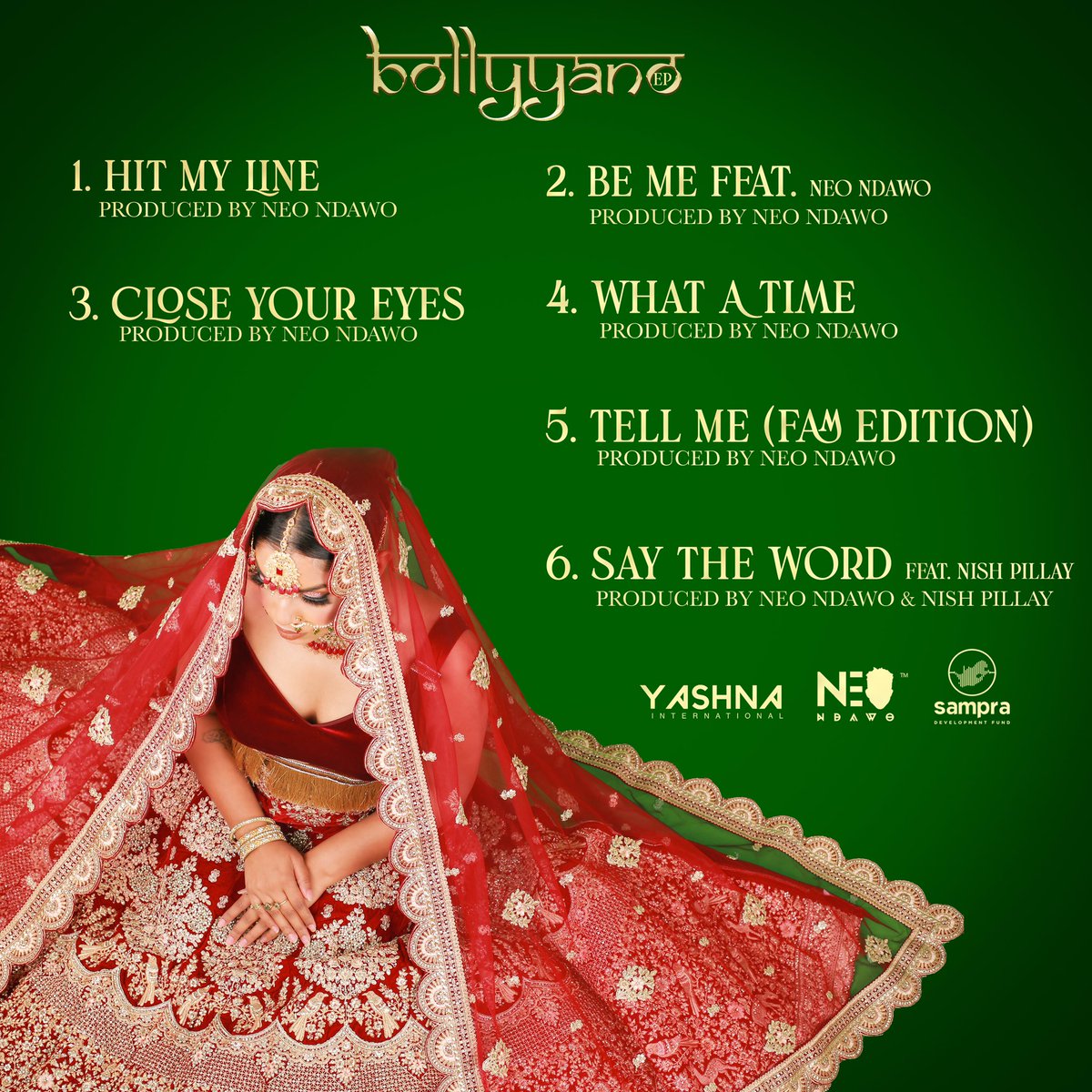 Almost a year in the making, I am proud to present the official artwork &amp; tracklist for #bollyyano; powered by <a href="/OfficialSAMPRA/">SAMPRA</a>✨

Pre-save 🔗: distrokid.com/hyperfollow/ya…

📸: <a href="/officiallcreed/">CREED</a> 
🥻: <a href="/iamtifu/">Abdul Latif Amiza</a> (Hina’s Collection)
🎶: <a href="/NdawoNeo/">Neo Ndawo</a> 

#comingsoon
#sampradevelopmentfund