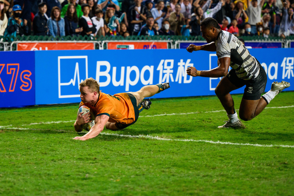 Aussie Aussie Aussie! More magic moments from our @Aussie7s historic #HK7s Cup Final win over the weekend. Photo credit: Hong Kong Rugby Union #OURHK7s