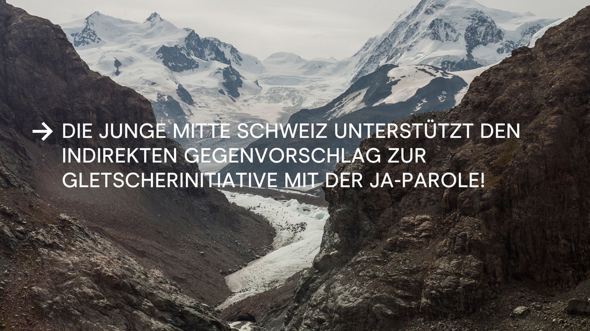 Die Junge Mitte Schweiz | Jeunes du Centre Suisse (@diejungemittech) on Twitter photo Die DV der Jungen Mitte Schweiz sagt ohne Nein-Stimme klar JA zum indirekten Gegenvorschlag zur Gletscherinitiative. <a href="/KlimaschutzCH/">Verein Klimaschutz Schweiz</a>🏔️
➡️Für sinnvolle Lösungen in der Klimapolitik durch gezielte Eingriffe sowie Anreizschaffung und gegen die Blockadepolitik durch die Rechten. Die DV der Jungen Mitte Schweiz sagt ohne Nein-Stimme klar JA zum indirekten Gegenvorschlag zur Gletscherinitiative. <a href="/KlimaschutzCH/">Verein Klimaschutz Schweiz</a>🏔️
➡️Für sinnvolle Lösungen in der Klimapolitik durch gezielte Eingriffe sowie Anreizschaffung und gegen die Blockadepolitik durch die Rechten.