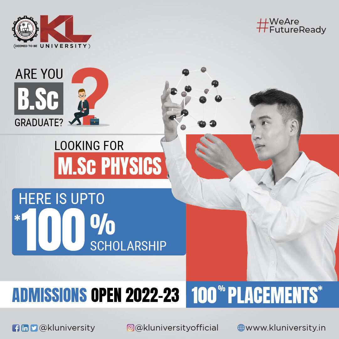 kluniversity's tweet photo. Our https://t.co/xdDzAIeXWO. physics course is specially tailored to offer you a strong foundation of scientific principles as well as skills required for specific engineering applications.
Apply Now: https://t.co/LtBXLPbbgU
#KLuniversity #KLU #AdmissionsOpen #MScPhysics https://t.co/acfCdLVviY