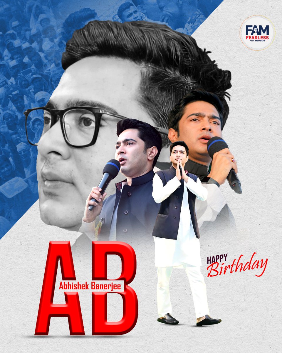RohitSahaDGP's tweet photo. Happy  Birthday  To  Our  National  General  Secretary  and  Honourable  MP  Of   @AITCofficial  Shri  @abhishekaitc  ...  God  Will  Always  Bless  You  And  Take  Care  Of  Your  Health   ..  ..  ..

#HAPPY_BIRTHDAY_AB 
#Abhishek_Banerjee_Jindabad https://t.co/KwD2UiMnrp