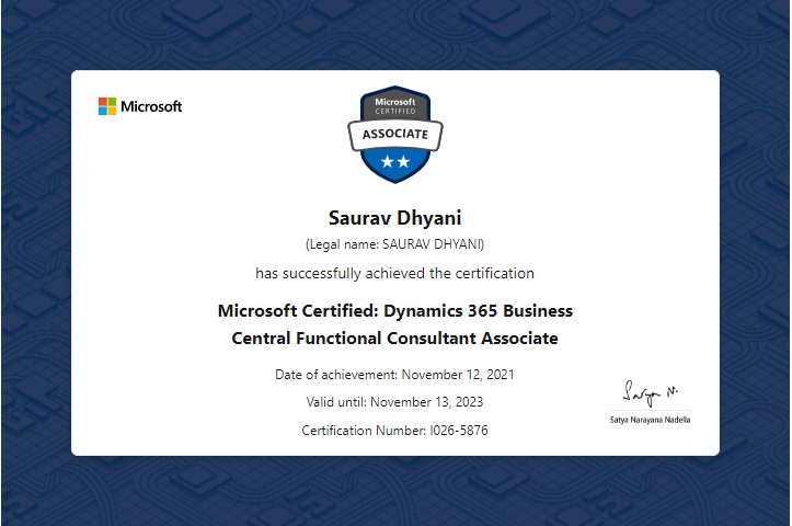 sauravdhyani's tweet photo. MB-800 Renewed!
Renewed MB-800 functional consultancy exam.
It was long due, and I had only 7 more days left before it would have expired.
#Microsoft #BusinessCentral #Dynamics365 #MSDyn365BC #MB800 #BusinessCentral #Dynamics365 #MSDyn365BC #MB800 https://t.co/lYdyVNx0IB