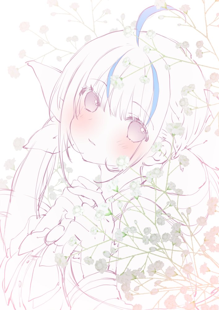 湊あくあ 「あくたん構図ラフ(*˘︶˘*).。.:* 」|むーのイラスト