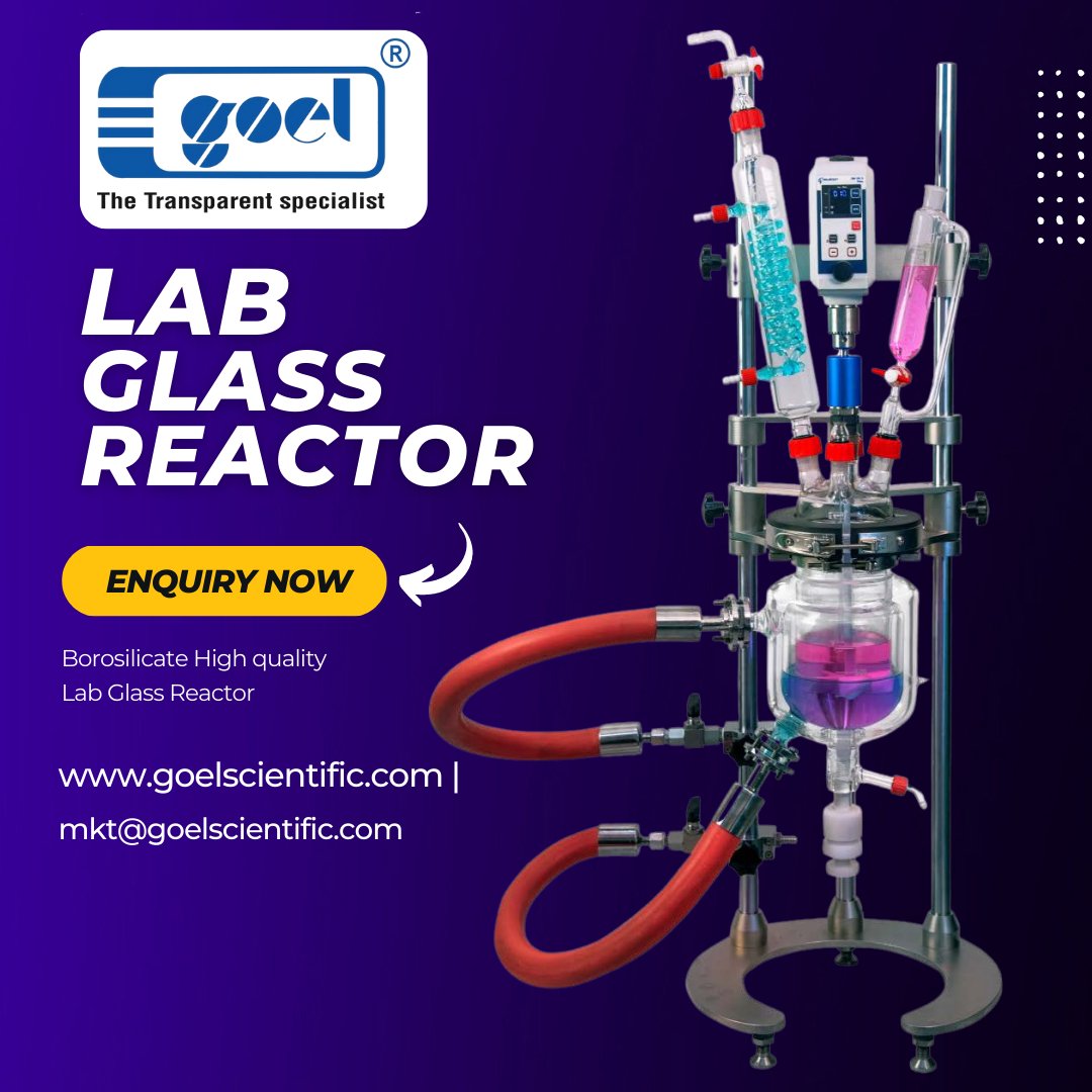 GlassScientific's tweet photo. Lab Glass Reactor for the convinience of chemical scientists, R&D and Lab fraternity, Standard glass equipment to accomplish desired results and innovation.
#labglassreactor #goelscientific #laboratoryequipment #laboratory #laboratoryglassware https://t.co/mNSHrebxTL