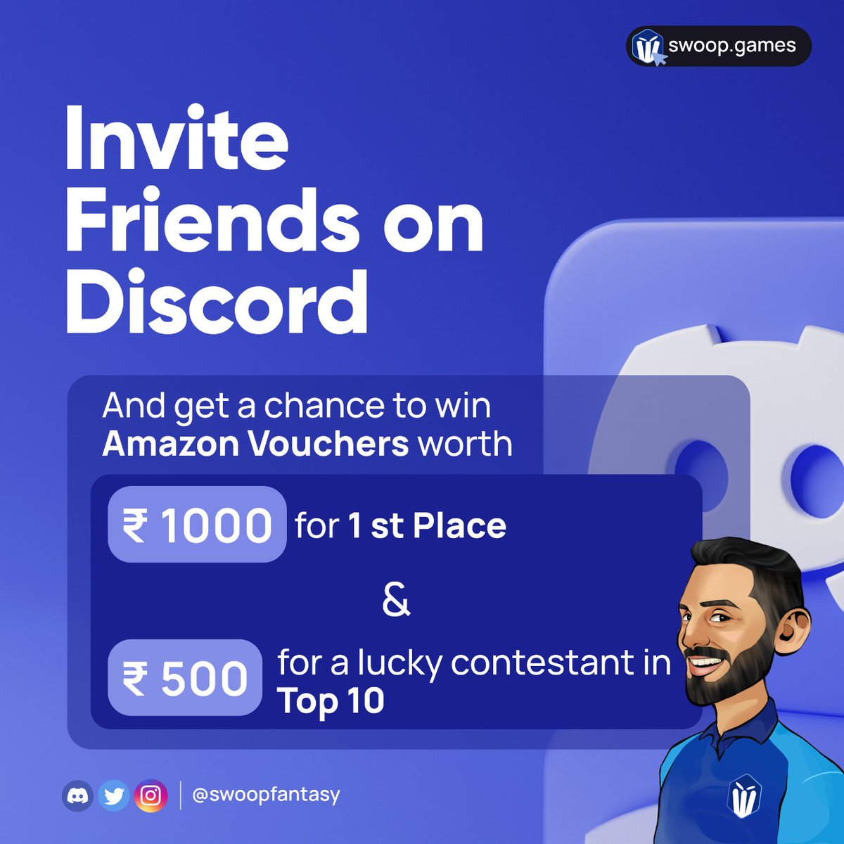 Invite your friends to Swoop's discord server to win! The contest ends on 13th November, 11:59 pm. 🤑

discord.com/channels/95647…