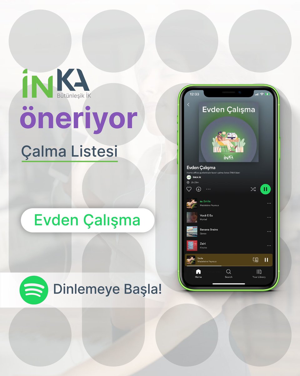 Home office günlerinizin favori çalma listesi İNKA'dan! Evden Çalışma listesini hemen dinlemek için link burada.👇🏼

spoti.fi/3zR115n

Keyifli dinlemeler!🎶

#inkaik #bütünleşikik #inkainsankaynakları #inkaöneriyor #çalmalistesi #evdençalışma