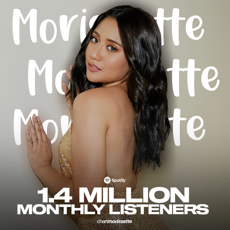 ChartMorissette's tweet photo. .@itsMorissette has surpassed 1.4M Monthly Listeners on Spotify. https://t.co/YSEdL9Z8A1