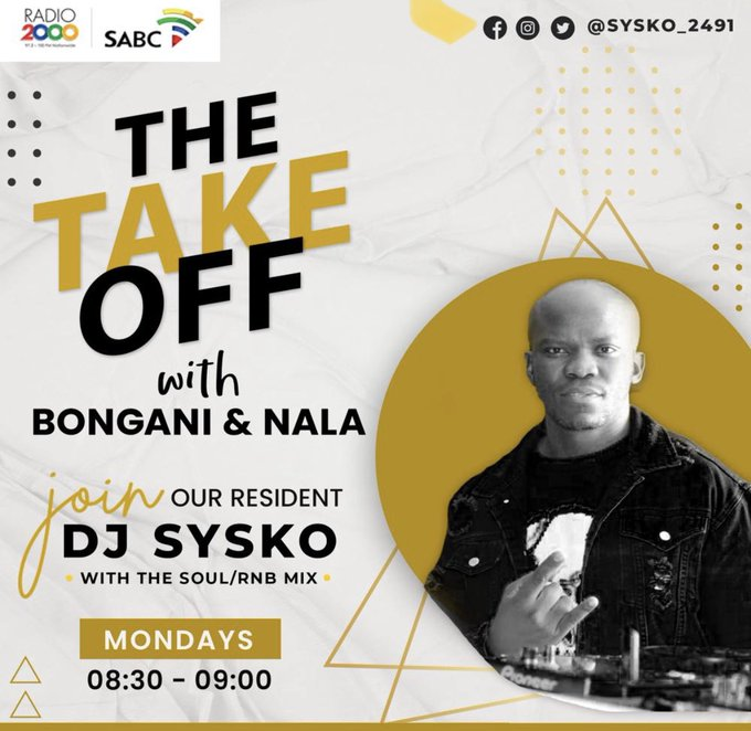 Radio2000_ZA's tweet photo. #TheTakeOffMix|   @sysko_2491 opening the new week with a hot RnB mix 🔥🔥🔥🌶️🌶️🌶️

#TheTakeOff #2MillionGangGang 

@bonganimtolo_ @NalaDagada @LonwaboNkohla https://t.co/GOTNinSR6F