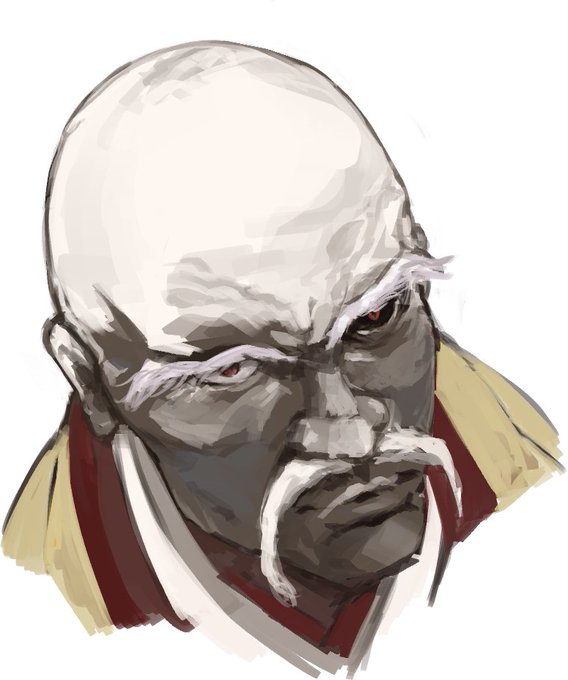 手癖で描くとだいたいこんなジジイ出て来る 