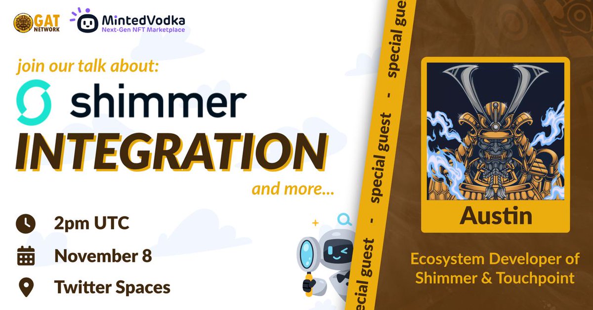 🎙Join tomorrow's Twitter Space on Shimmer Testnet Integration and more!

⏰️Tuesday, Nov 8 at 2pm UTC

Guest: Shimmer Ecosystem Developer Austin will join us  🚀

▶️Leave your questions below this Tweet &amp; set your reminder here👇
x.com/i/spaces/1yoKM…

<a href="/shimmernet/">Shimmer</a> #IOTA #NFT