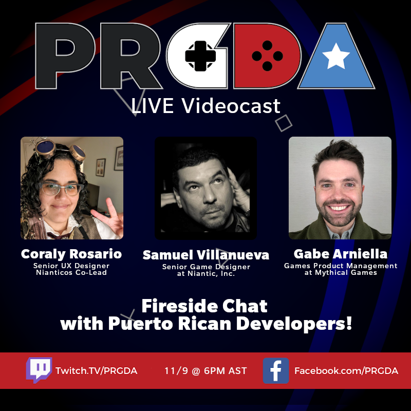 prgamedevs's tweet image. This Wednesday at 6 PM AST, we'll have Coraly Rosario (@corapiki), Samuel Villanueva, and Gabe Arniella! We'll be talking about the industry in the United States, their experiences thus far, tips and tricks learned, and answer questions from the chat!

Mark your calendar! 🗓️