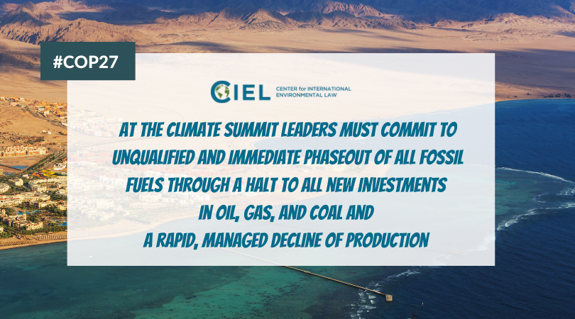 📢 Our message for leaders gathering at #COP27 is loud &amp; clear:
It's high time to commit to an unqualified &amp; immediate phase-out of all fossil fuels through a halt to all new investments in oil, gas, and coal and a rapid, managed decline of production‼️

👉offshore-technology.com/analysis/uncha…