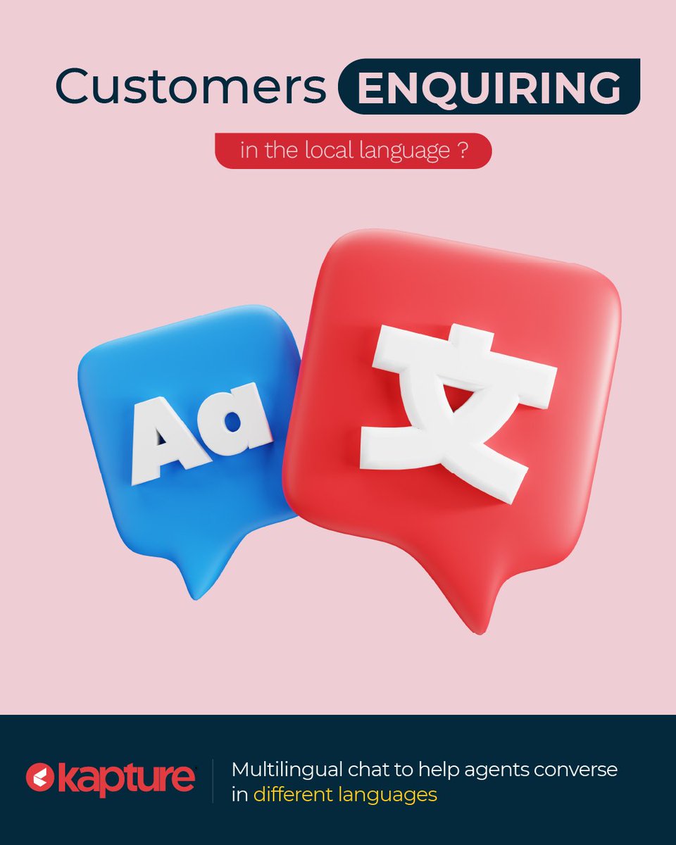KaptureCX's tweet image. Deliver more personalized and native customer experiences.  
Know more: cutt.ly/MN0REOE 

#nolanguagebarrier #multilingualchat #chatbot
