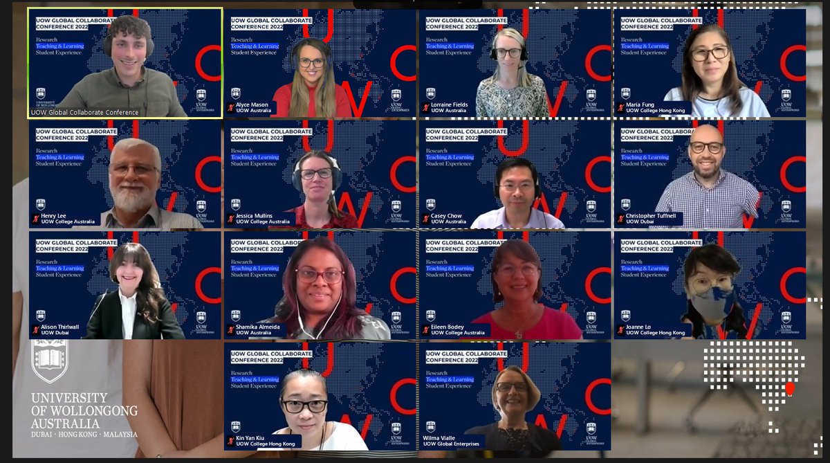 Celebrating <a href="/UOW/">UOW</a>'s global community at Day 1 of the Global Collaborate Conference 2022. Inspired by the L&amp;T collaborations of our colleagues across the world and proud to co-present about <a href="/UOW_WATTLE/">WATTLE</a>'s global community of practice and cross-campus initiatives