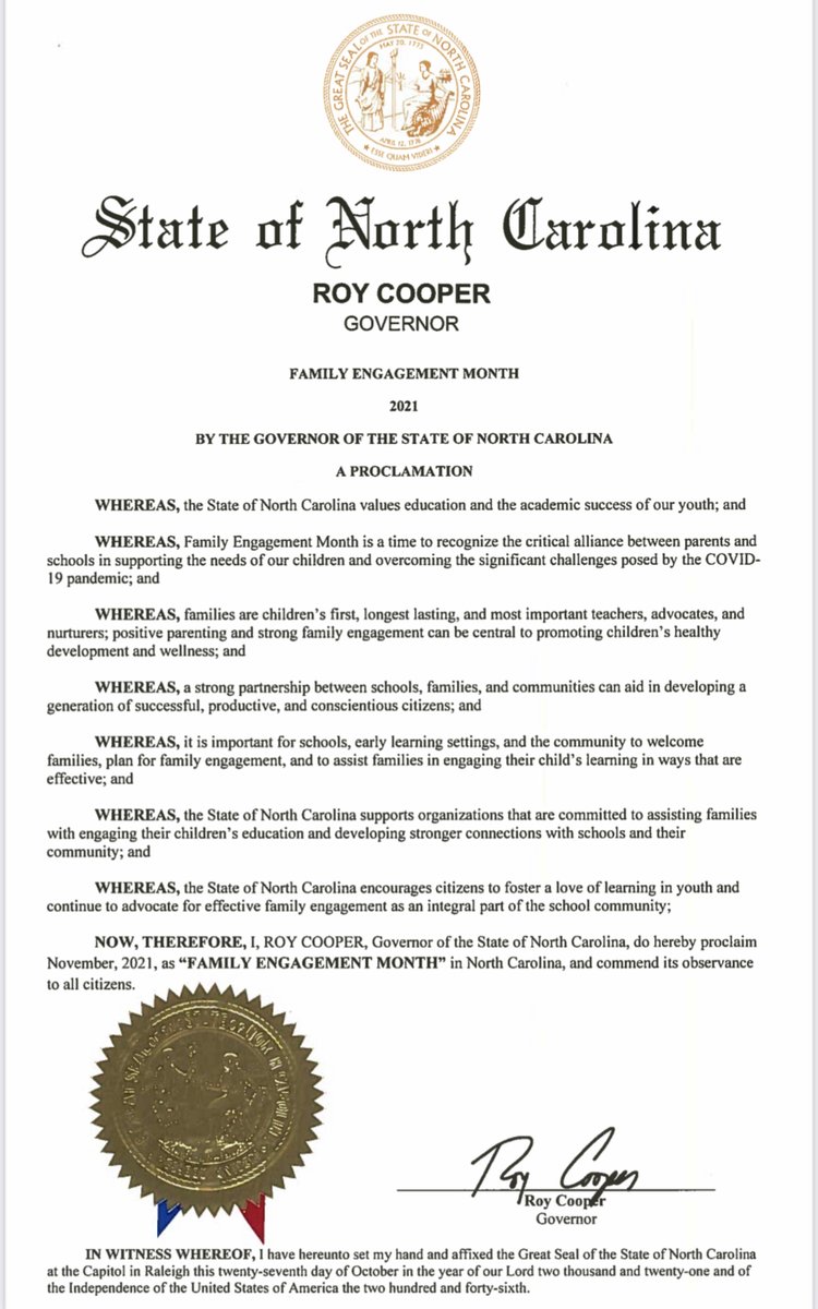 Governor Roy Cooper has declared November 2022 as Family Engagement Month! Thank you <a href="/NC_Governor/">Governor Josh Stein</a>!
Discover  the exciting work being done by the Smart Start Network smartstart.org/family-engagem…
