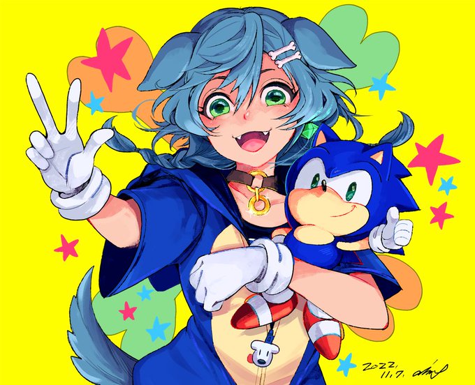 「inugami korone sonic the hedgehog」Fan Art(Latest)