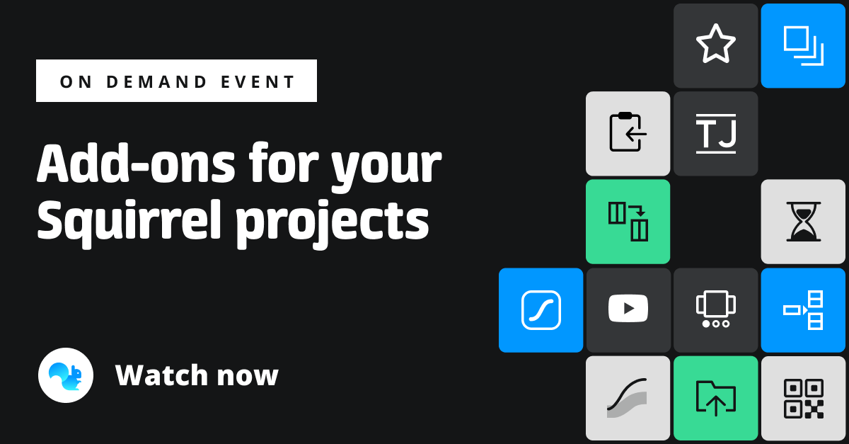 Watch our recent on-demand webinar where we show off the newest available add-ons for Squirrel. Learn how quickly add-ons can enhance your project’s capability! 
bit.ly/3NuFl4u
#addons #squirrel365marketplace #nocode