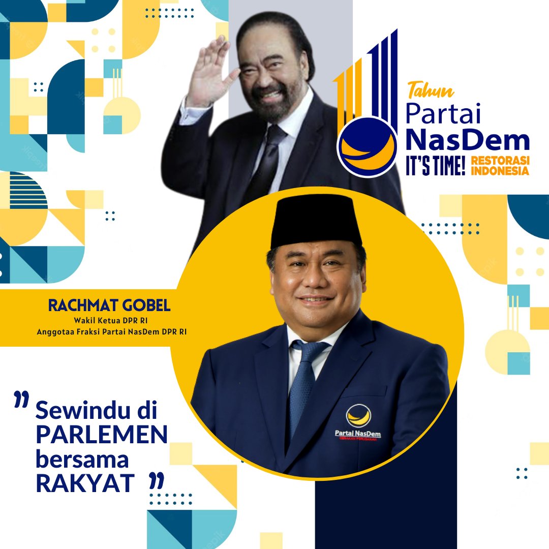 Partai NasDem merupakan partai yang siap memberikan perubahan. 

Partainya para nasionalis dan pejuang demokrasi. Selamat Ulang Tahun ke-11 Partai NasDem 💙

Sekarang saatnya RESTORASI INDONESIA.
BERSATU, BERJUANG, MENANG!

#NasDemGorontalo #NasDemMemanggil
#PartaiNasDem
#RG