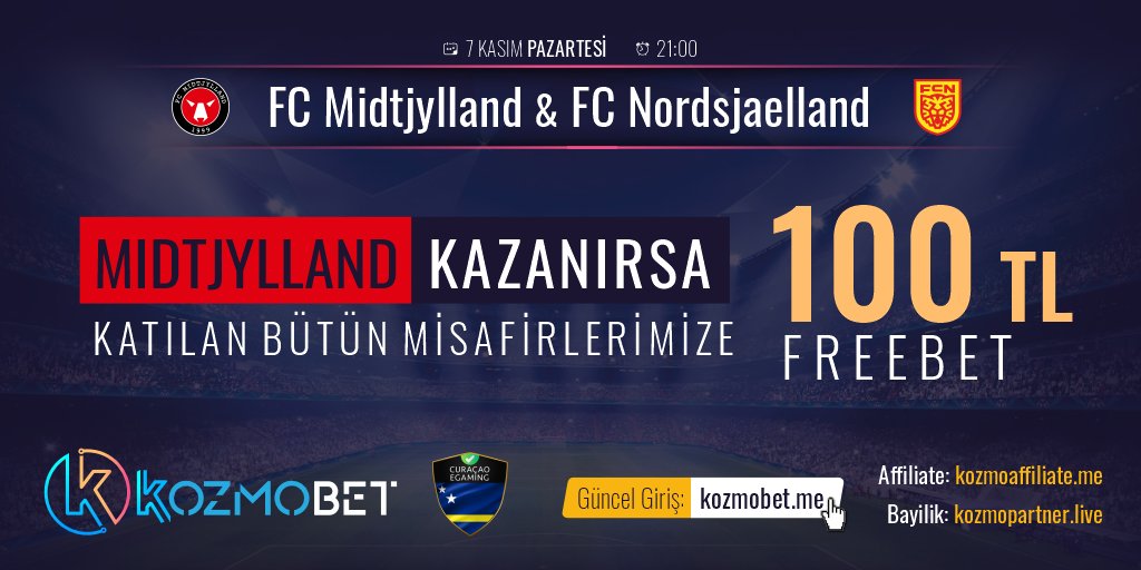 KOZMOBET| 100TL FREEBET ETKİNLİK - ŞART YOK

⭐️ Konu altına site kullanıcı adı ile birlikte hayırlı ya da pozitif enerjili mesaj atan herkese;
Midtjylland'ın kazanması halinde 100 TL FREE BET yüklenecektir .
  ⭐️ 

🔗Katılım : bahisortami10.com/konu/kozmobet-…

#bahis #freebet #freespin