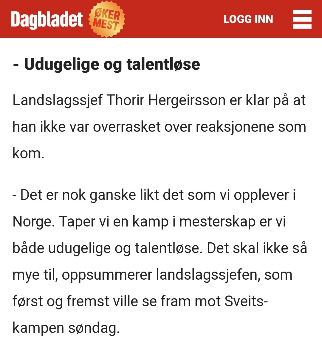 Daniel Høglund on Twitter "Med all respekt, Thorir Hergeirsson, dette