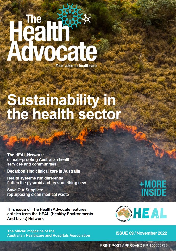 Did you know the Australian health sector is responsible for 7% of national carbon emissions? Check out the latest issue of The Health Advocate by <a href="/AusHealthcare/">AHHA</a> focusing on sustainability in health systems and how to fix this!
#HealClimate #HealthyCOP27
ahha.asn.au/publication/he…
