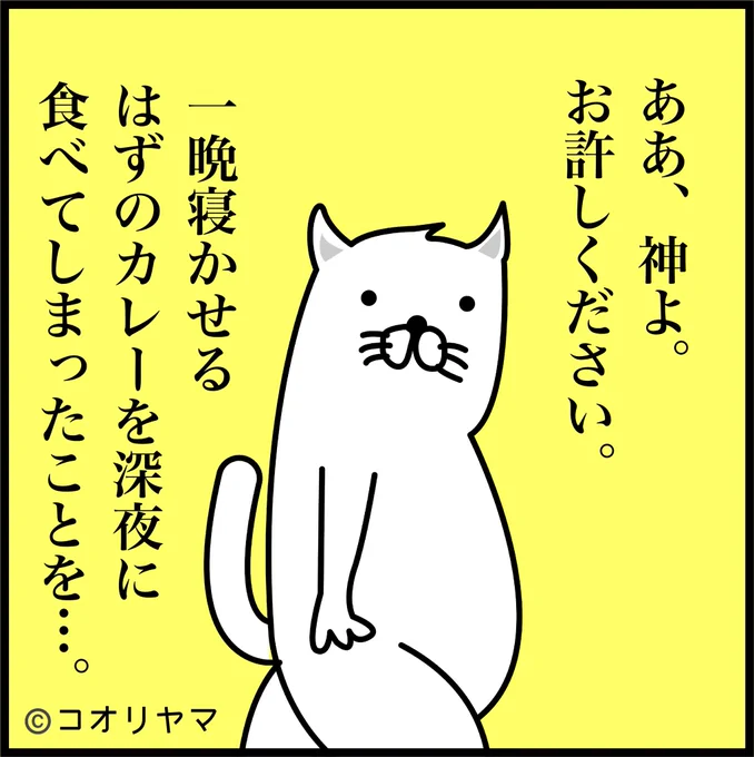 #睡眠の質低すぎエピソードワンルームでカレーを寝かせたらだめ。スパイシーな香りが寝かせてくれないよ。 