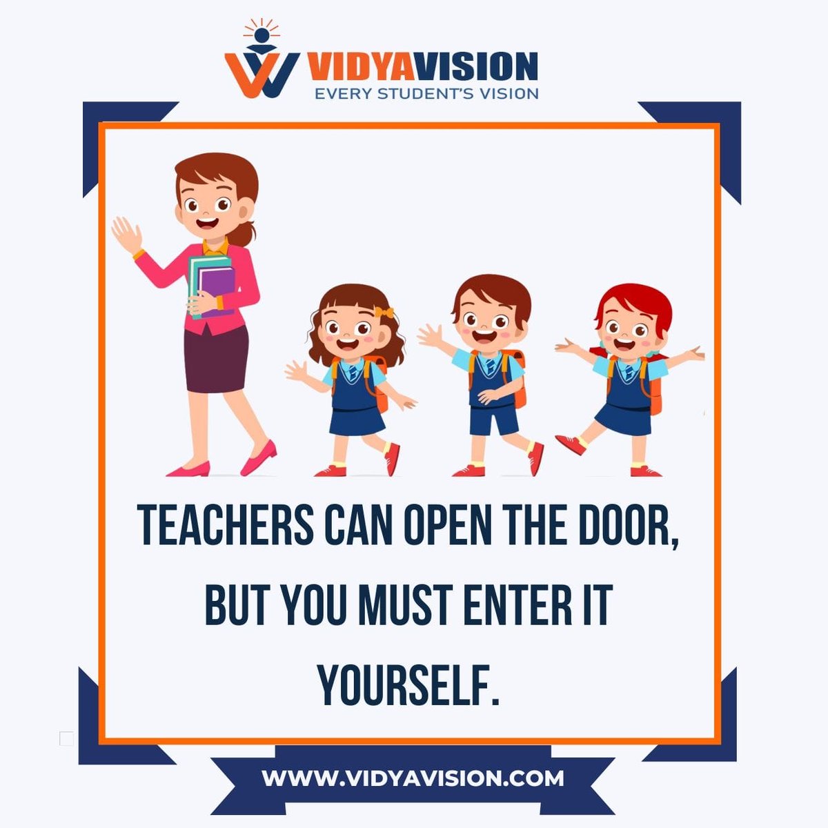 vidyavision_com's tweet photo. A Teacher can introduce a student to knowledge, but the student must apply that knowledge himself or herself.
#TeacherStudent #Teachers #Students #Education #Tearcher https://t.co/YxzI09Svh9